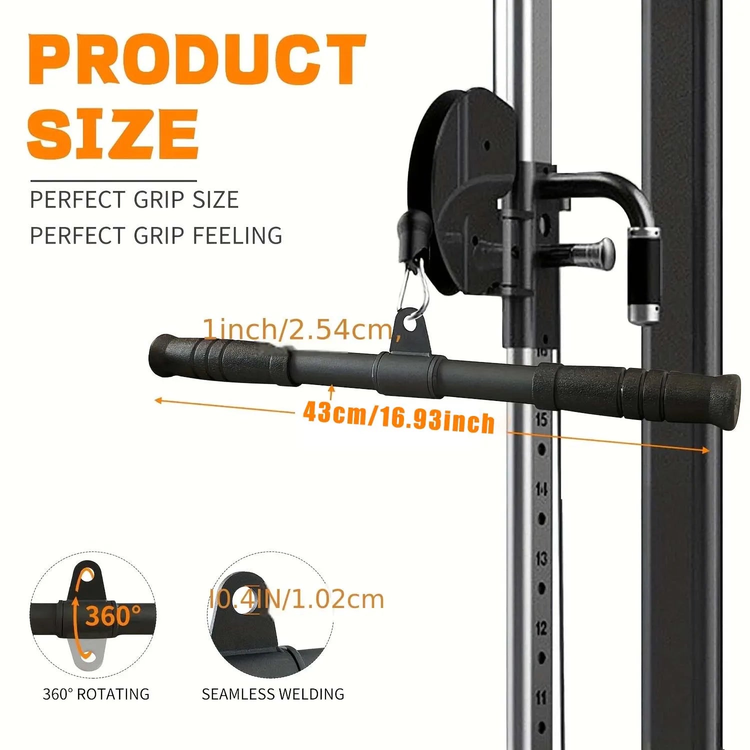 Straight Bar Gym Cable Attachment