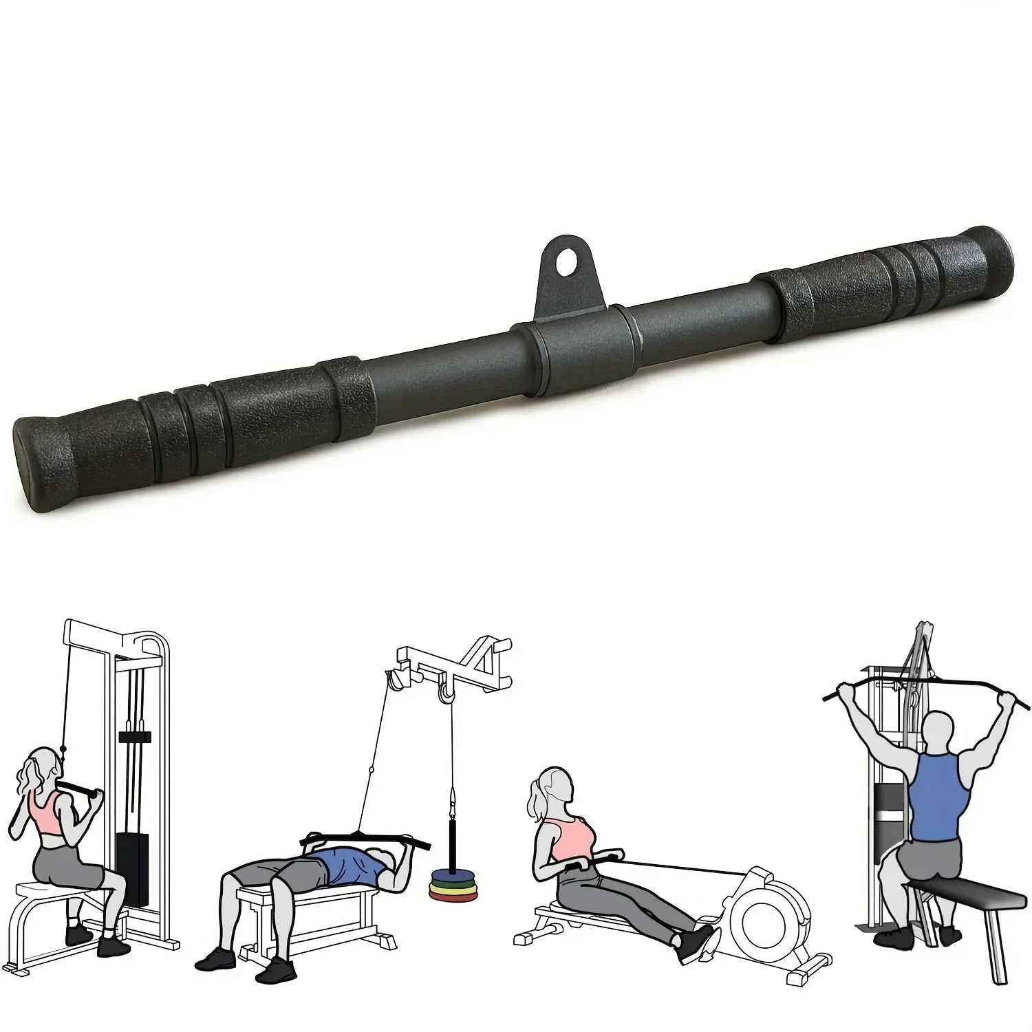 Straight Bar Gym Cable Attachment